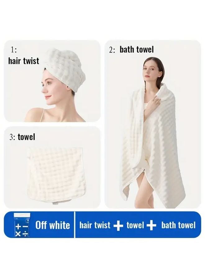 JSEA Quick Drying Hair Towel Cap Set Thickened Absorbent Travel Portable For Women - Image 5